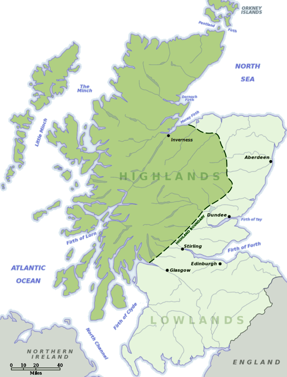 map of where the highlands are located